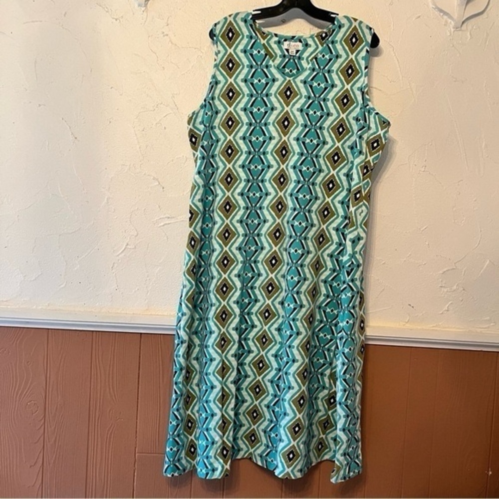 Denim & Company Printed Maxi Dress Size 2X